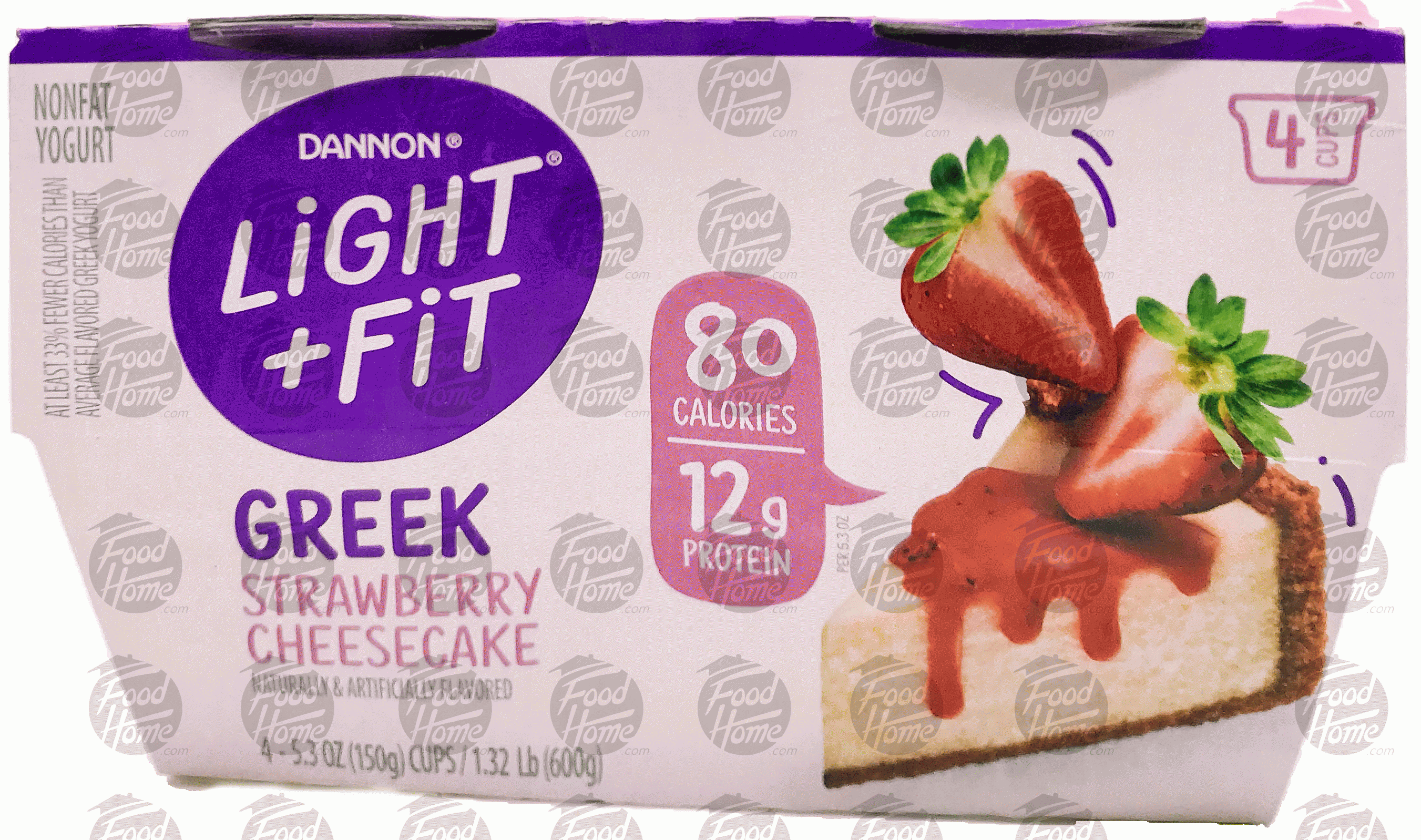 Dannon Light & Fit greek strawberry cheesecake, 4 pk., cups Full-Size Picture